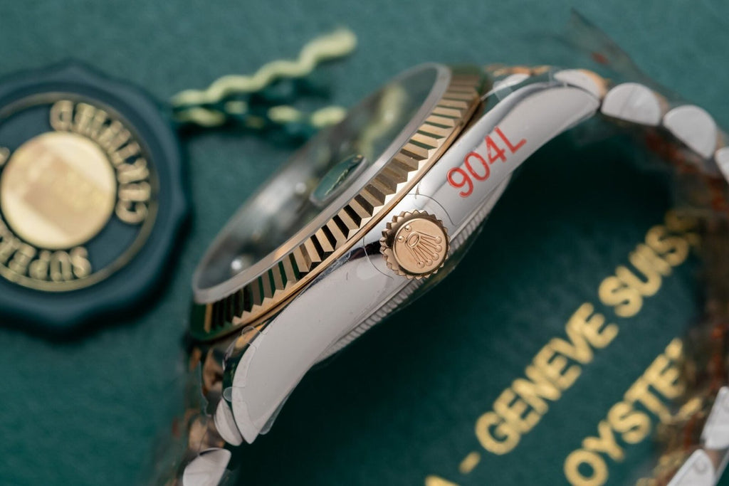 Rolex Date Just Black Dial Gold Wrapped Watch 36mm