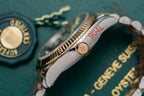 Rolex Date Just Black Dial Gold Wrapped Watch 36mm