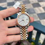 Rolex DateJust Watch Palm Leaf Grey Dial 36mm