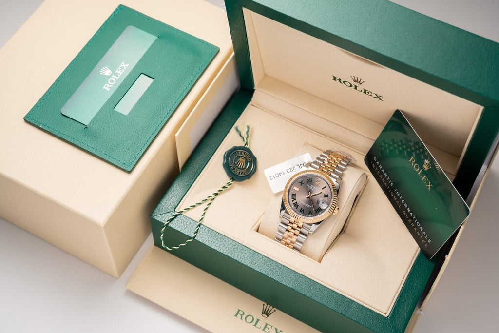 Rolex Watch Date Just Dial Wimbledon Gold Wrapped 36mm