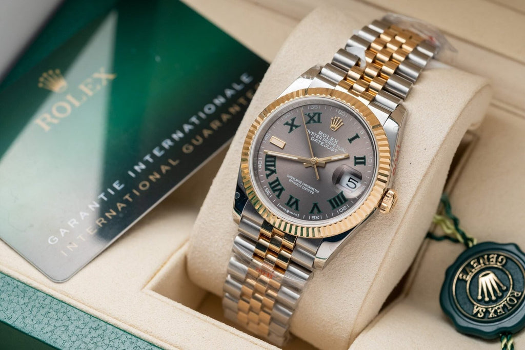 Rolex Watch Date Just Dial Wimbledon Gold Wrapped 36mm