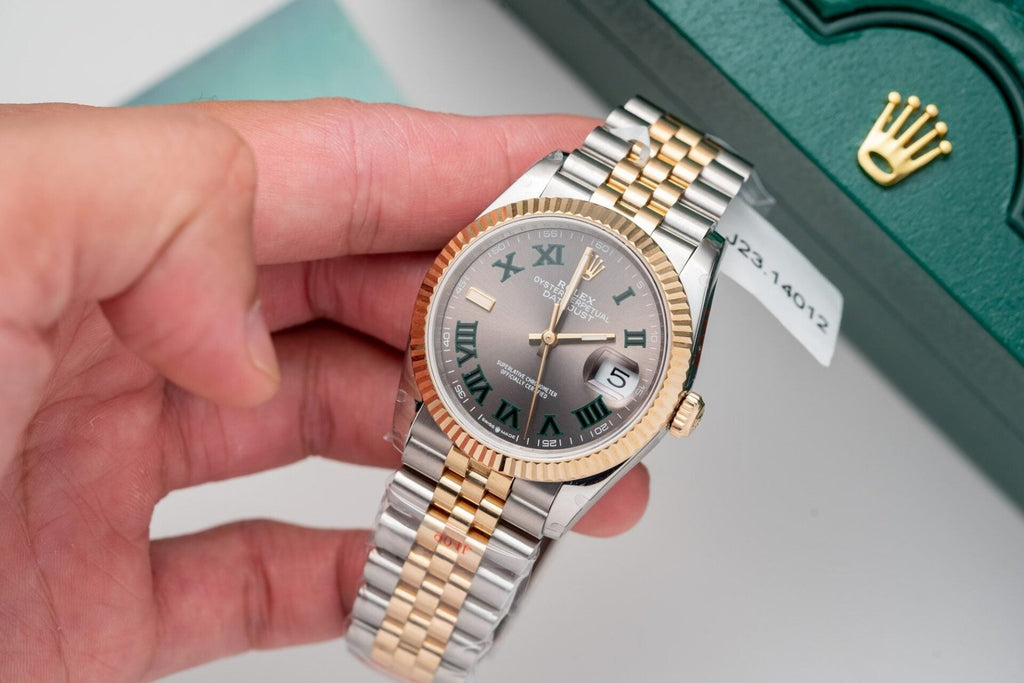 Rolex Watch Date Just Dial Wimbledon Gold Wrapped 36mm