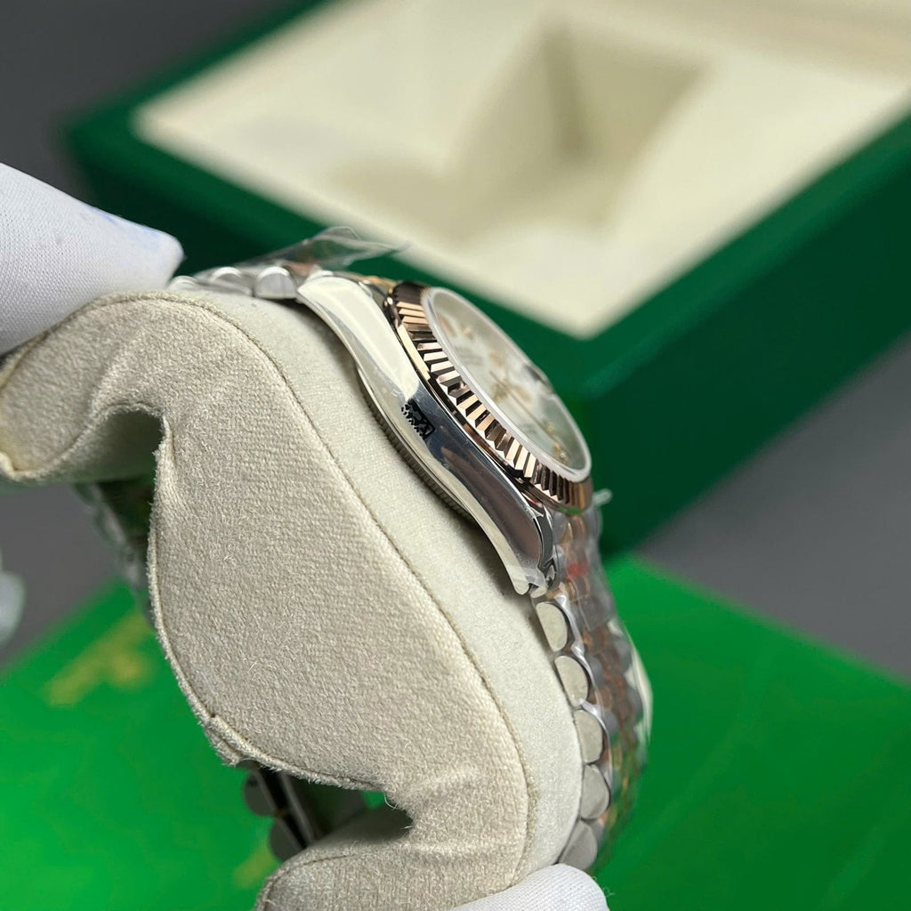 Rolex DateJust Watch Gold Wrapped + MOP Dial Natural Diamond 31mm