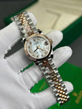 Rolex DateJust Watch Gold Wrapped + MOP Dial Natural Diamond 31mm
