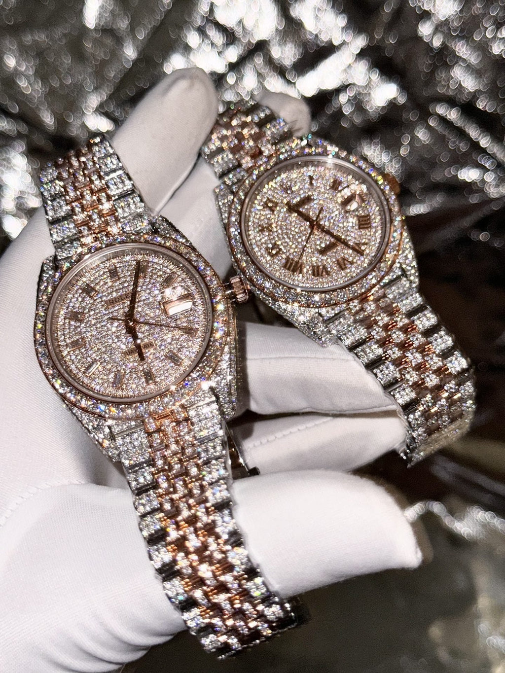 Rolex Watch Date Just With Full Diamond Moissanite 41mm