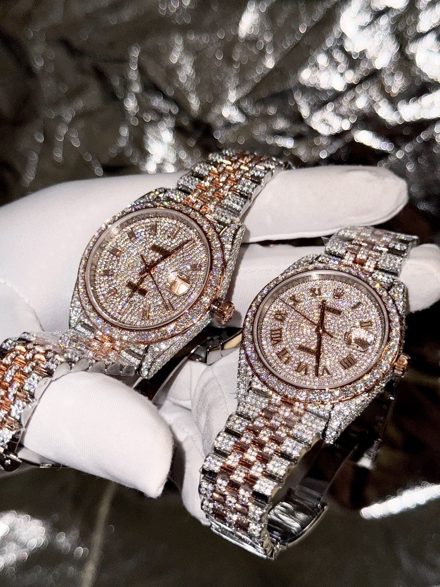 Rolex Watch Date Just With Full Diamond Moissanite 41mm