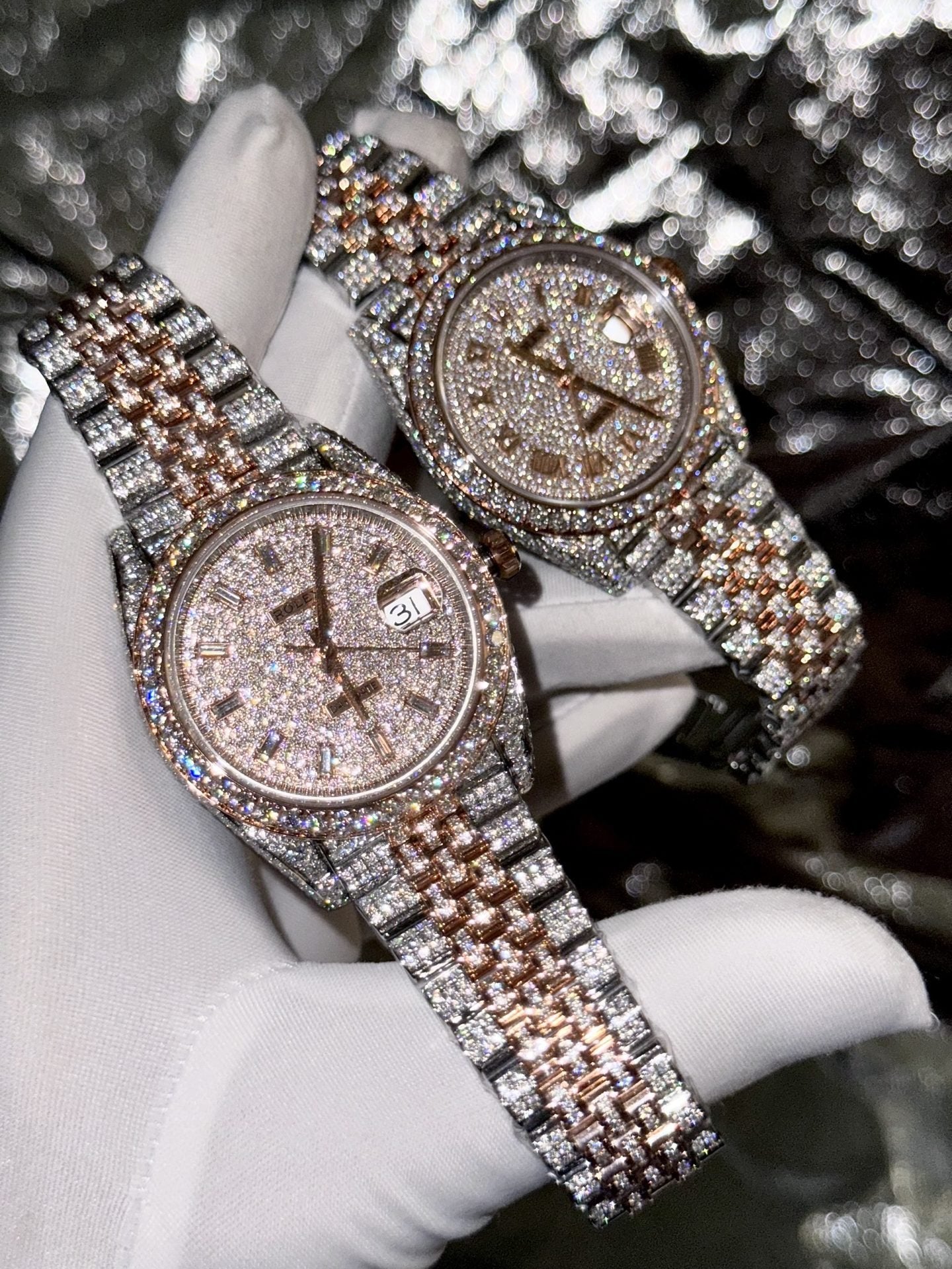 Rolex Watch Date Just With Full Diamond Moissanite 41mm