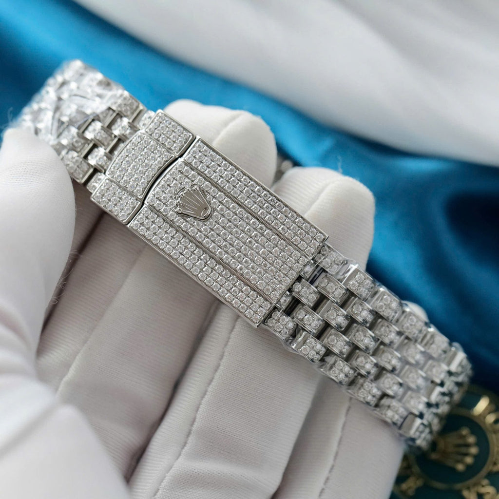 Rolex DateJust Watch Ruby + Diamond Moissanite 41mm