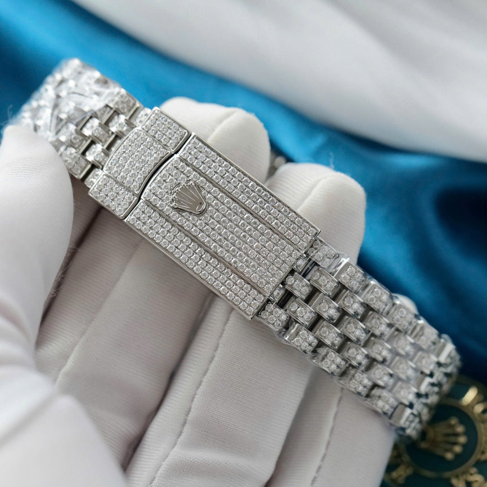 Rolex DateJust Watch Ruby + Diamond Moissanite 41mm