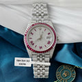 Rolex DateJust Watch Ruby + Diamond Moissanite 41mm