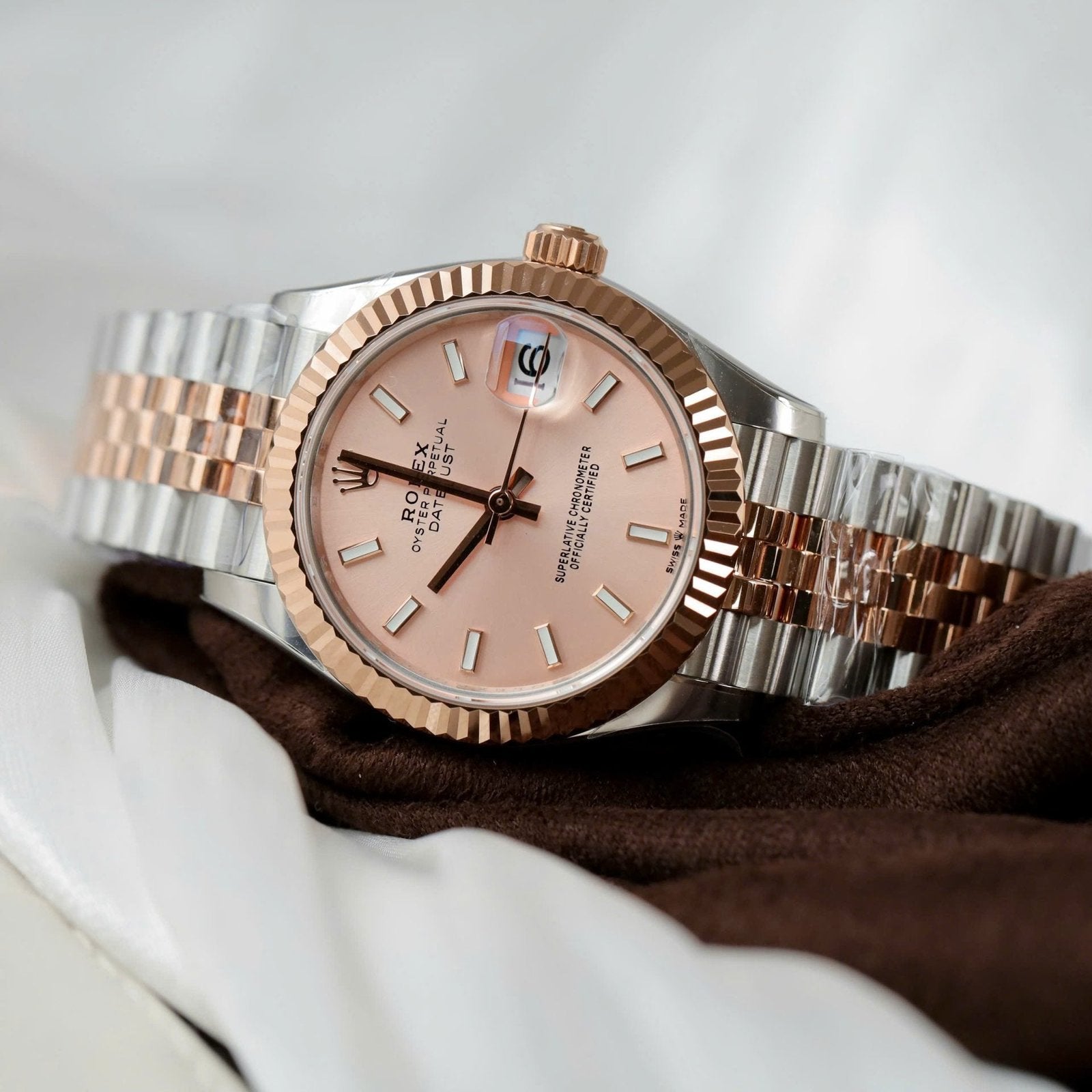 Rolex DateJust Watch Pink Dial Jubilee Strap 31mm
