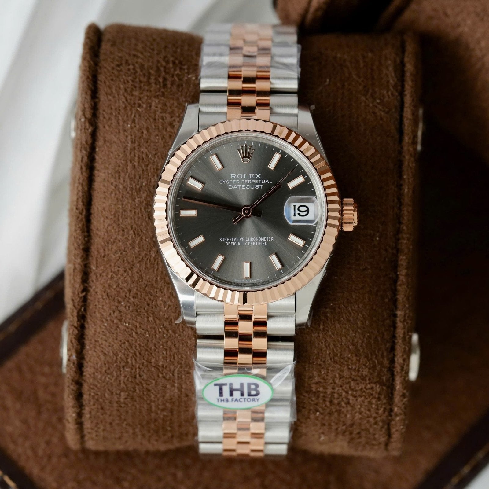 Rolex DateJust Watch Gray Dial Jubilee Strap 31mm