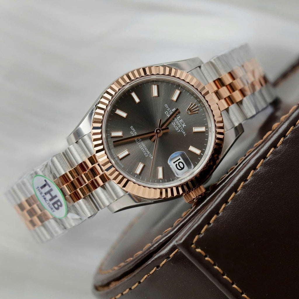 Rolex DateJust Watch Gray Dial Jubilee Strap 31mm