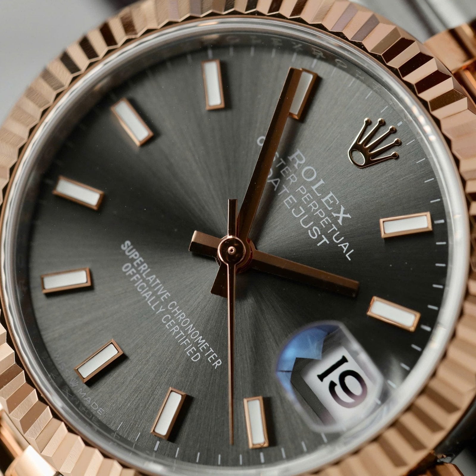 Rolex DateJust Watch Gray Dial Jubilee Strap 31mm