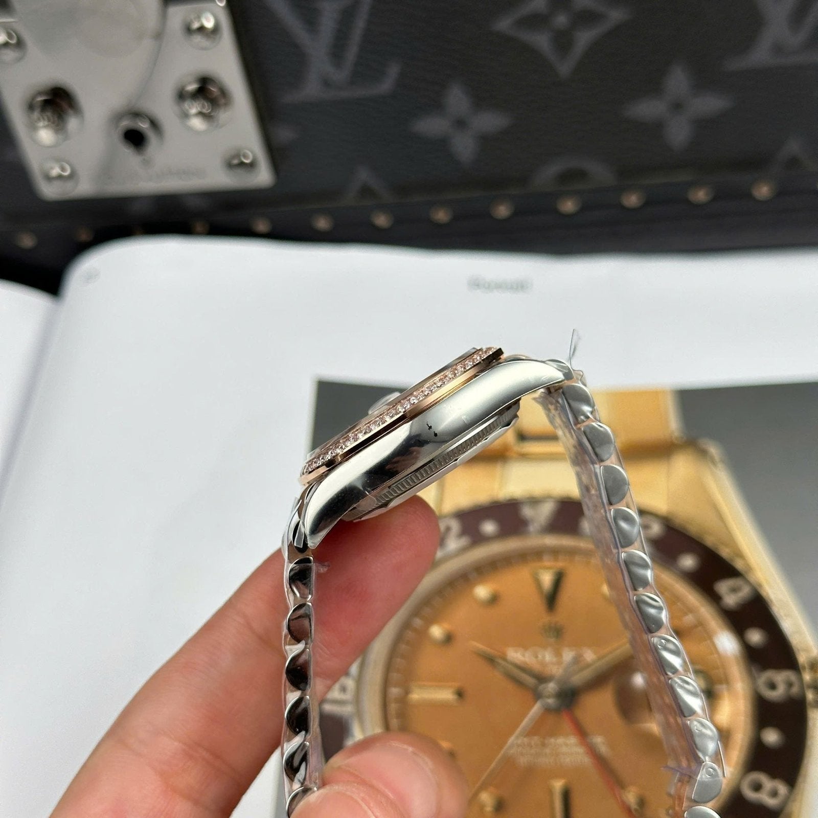 Rolex DateJust Women Demi Rose Gold Watch Pink Dial 31mm