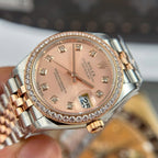 Rolex DateJust Women Demi Rose Gold Watch Pink Dial 31mm