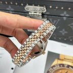Rolex DateJust Women Demi Rose Gold Watch Pink Dial 31mm