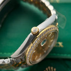 Rolex Date Just Watch Demi Gold Diamonds Bezel 36-41mm
