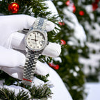 Rolex Watch Date Just White Dial Benzel Moissanite Diamonds 31mm