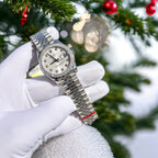Rolex Watch Date Just White Dial Benzel Moissanite Diamonds 31mm