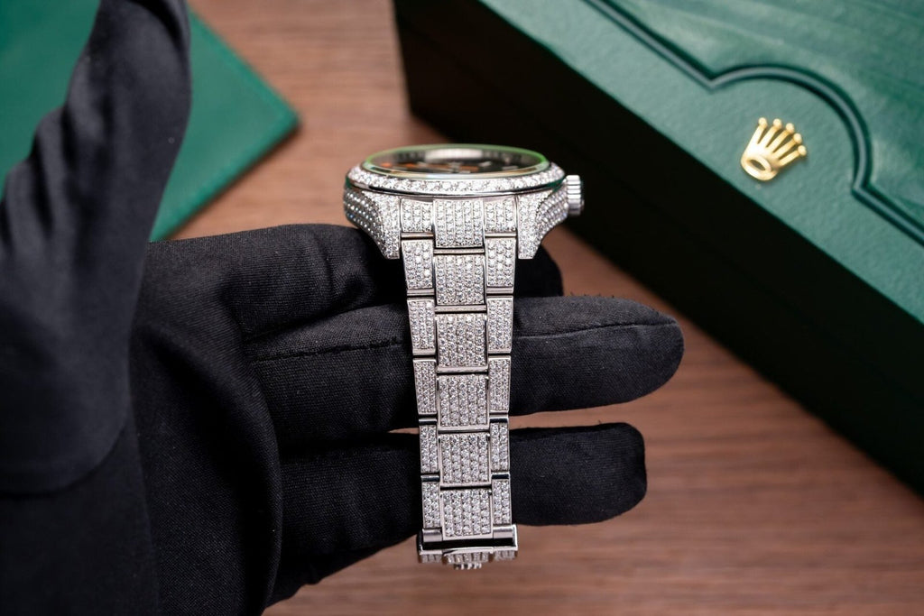Rolex Watch With Moissanite Diamond Hong Kong 41mm