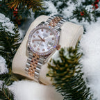 Rolex DateJust Moissanite Diamond White Dial Watch Demi 31mm