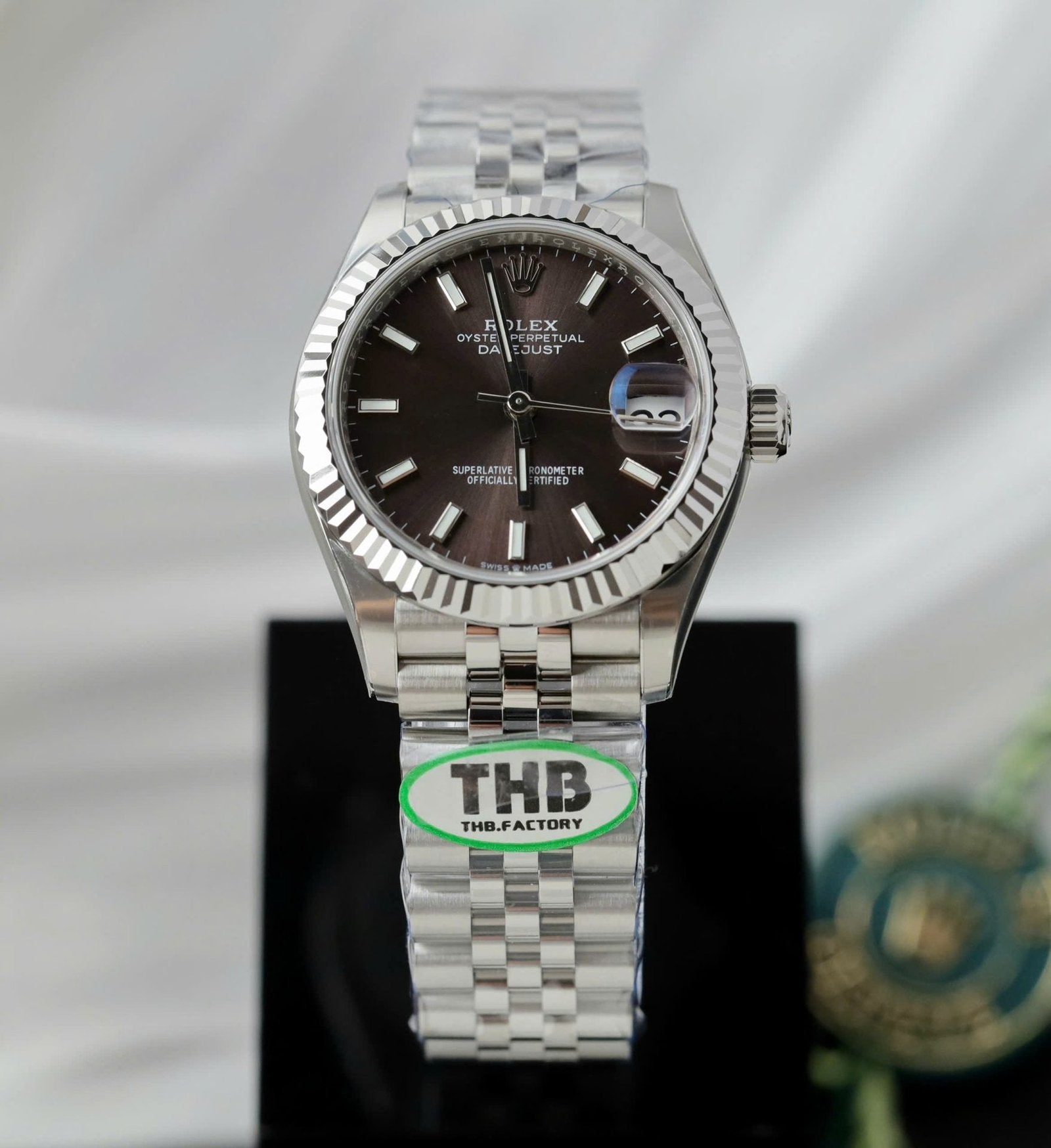 Rolex DateJust Watch Dark Gray Dial Jubilee Strap 31mm