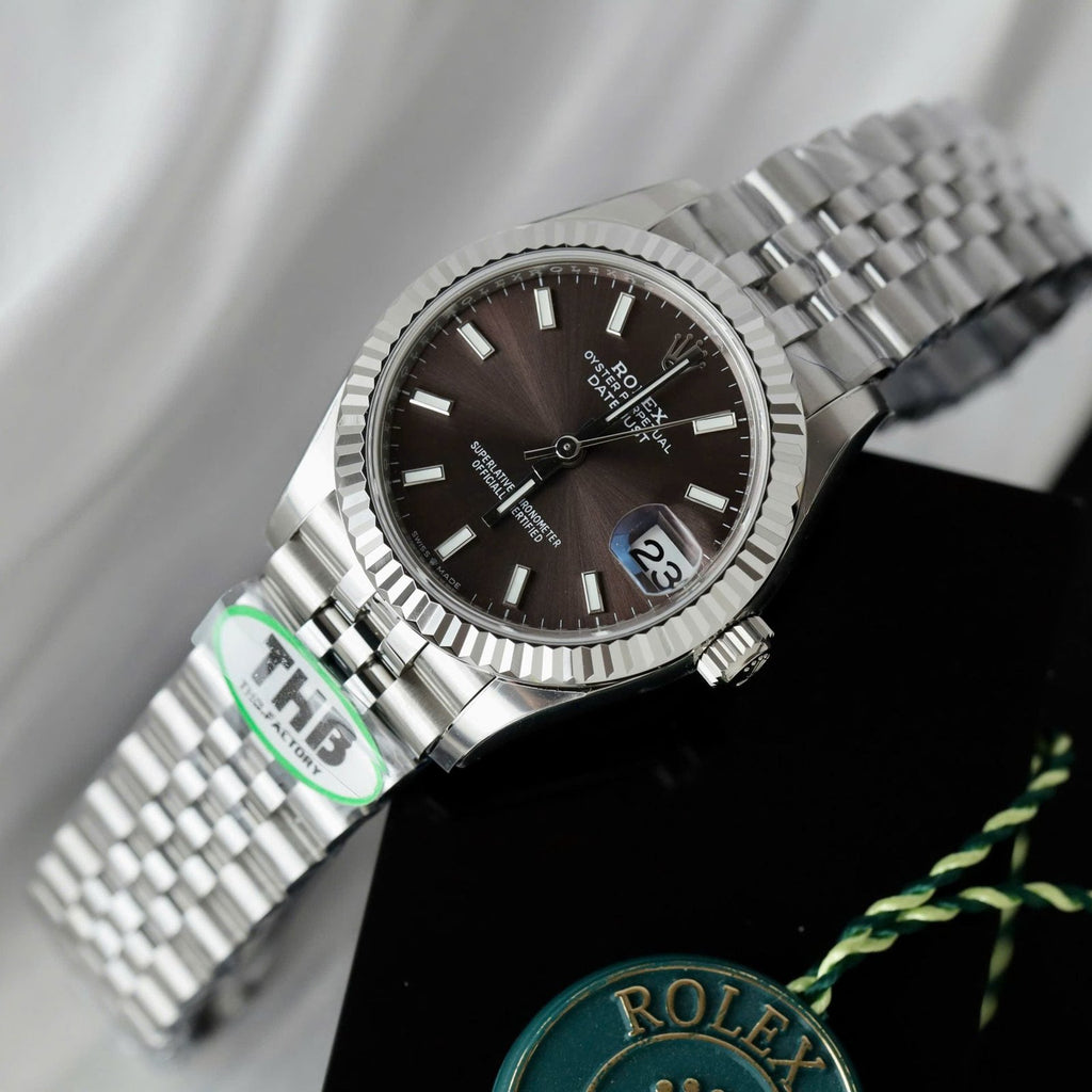Rolex DateJust Watch Dark Gray Dial Jubilee Strap 31mm