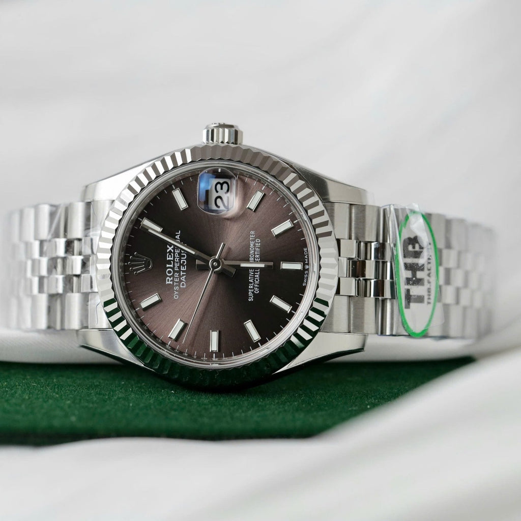 Rolex DateJust Watch Dark Gray Dial Jubilee Strap 31mm