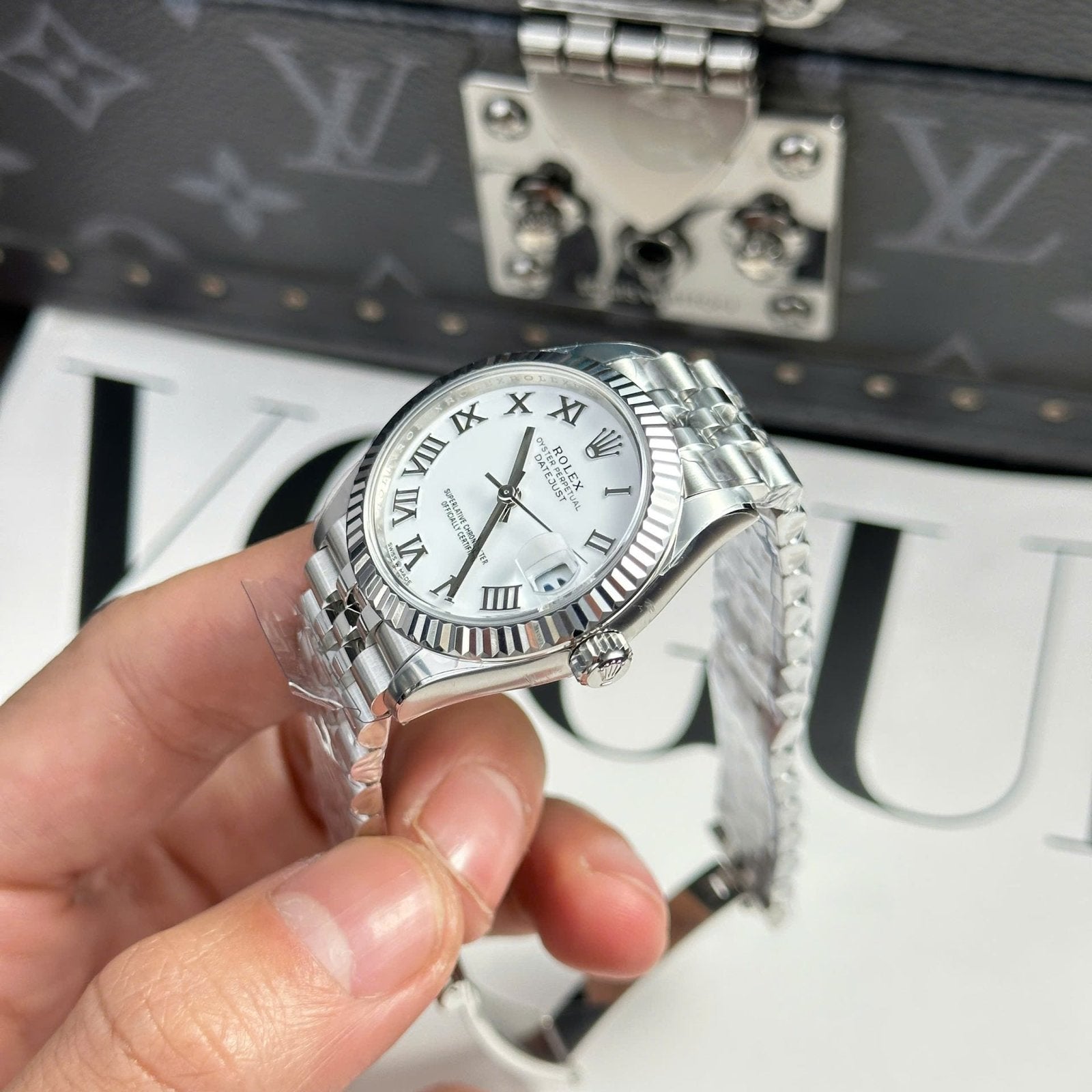 Rolex DateJust Watch Dial White Jubilee Strap 31mm