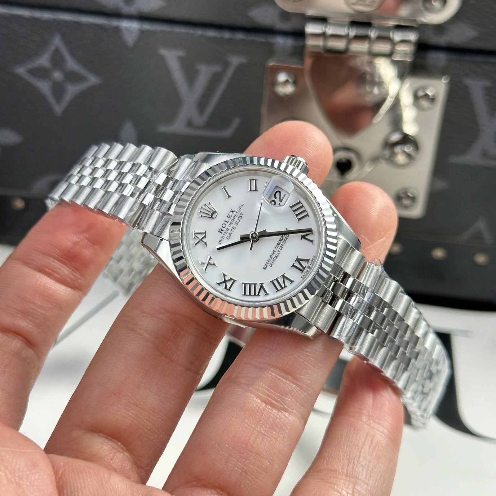 Rolex DateJust Watch Dial White Jubilee Strap 31mm