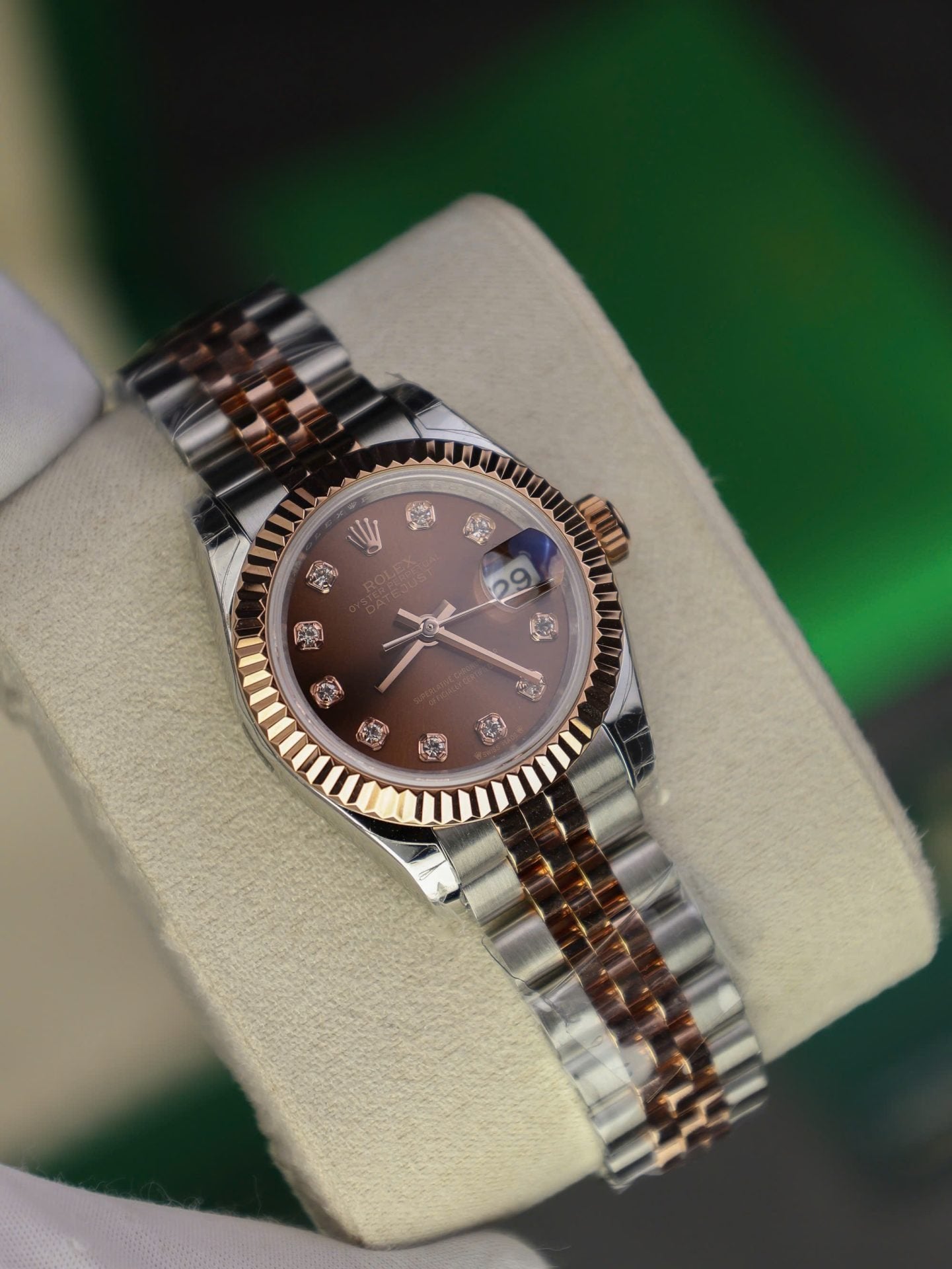 Rolex DateJust Lady Watch Gold Wrapped Chocolate Dial 28mm
