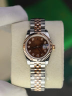 Rolex DateJust Lady Watch Gold Wrapped Chocolate Dial 28mm