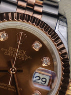 Rolex DateJust Lady Watch Gold Wrapped Chocolate Dial 28mm
