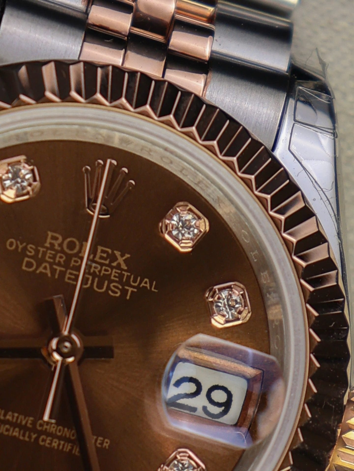 Rolex DateJust Lady Watch Gold Wrapped Chocolate Dial 28mm