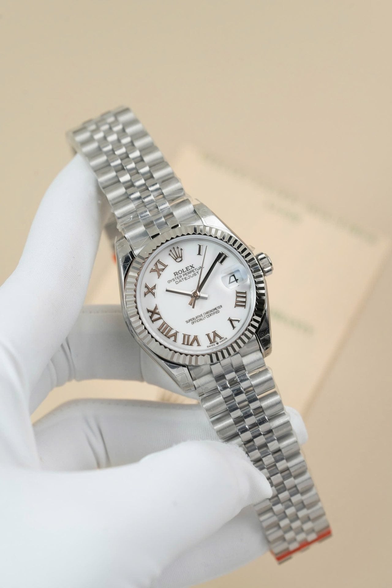 Rolex DateJust Lady Watch White Dial Roman Numerals 31mm