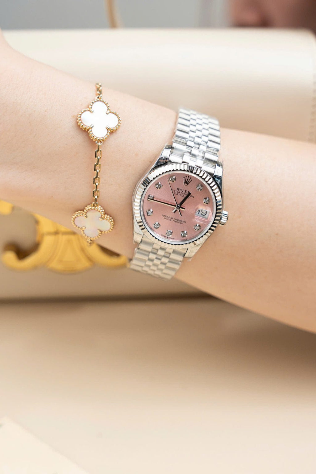 Rolex DateJust Lady Watch Pink Dial Jubilee Strap 31mm