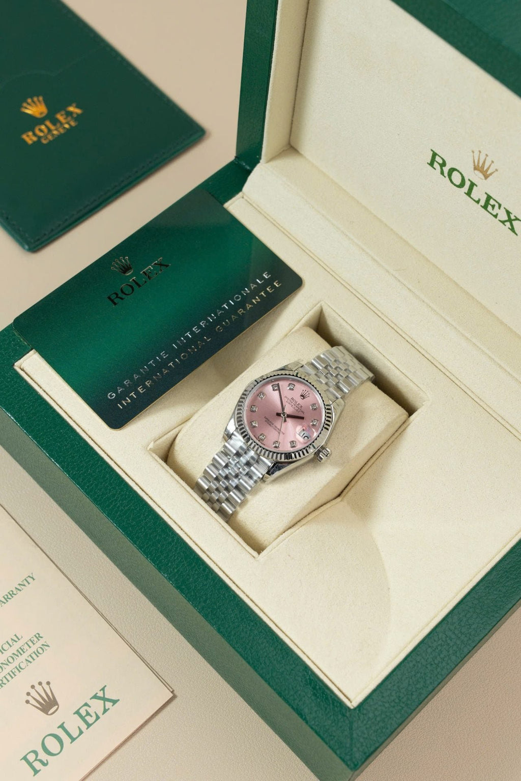 Rolex DateJust Lady Watch Pink Dial Jubilee Strap 31mm