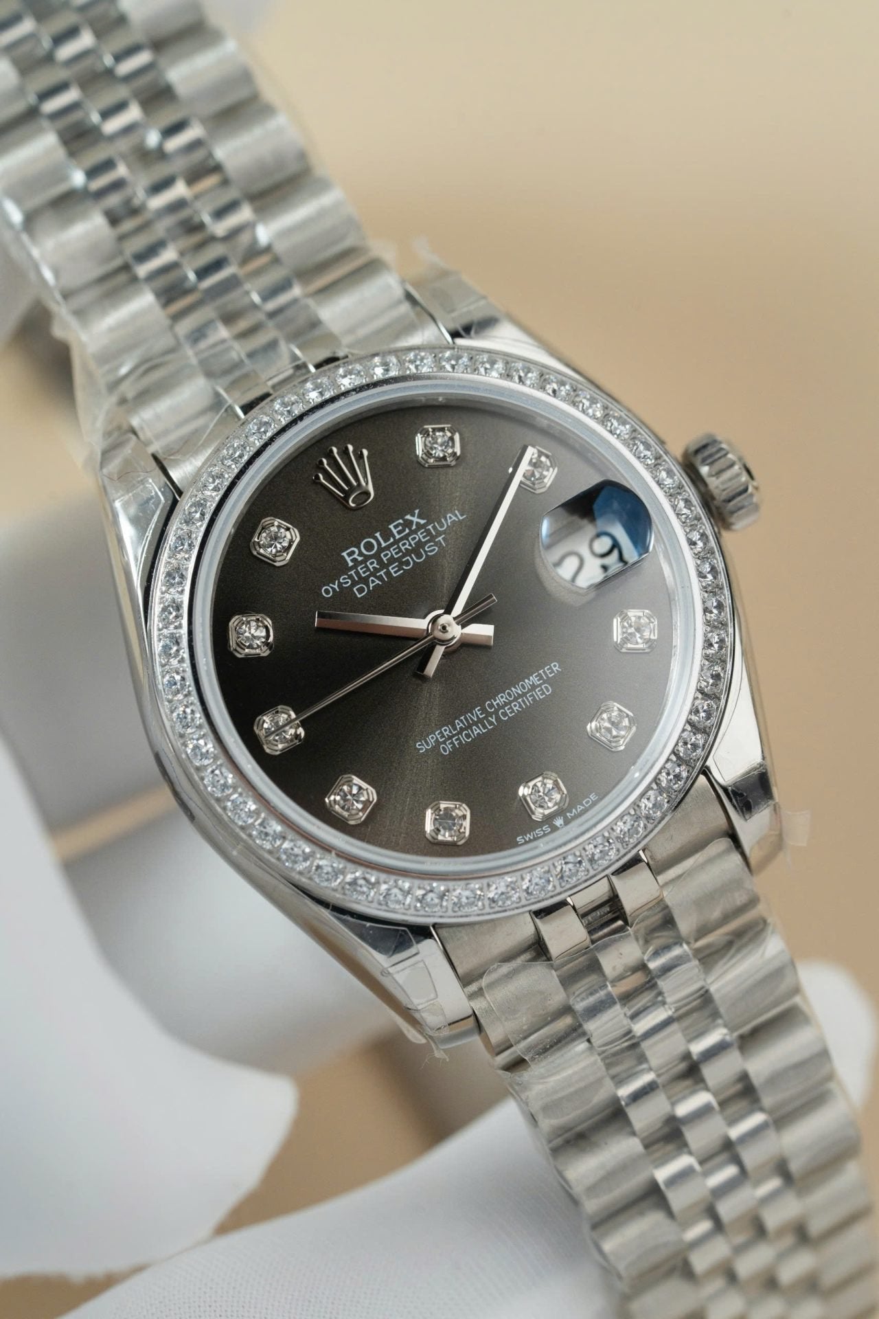 Rolex DateJust Lady Watch Gray Dial Jubilee Strap 31mm