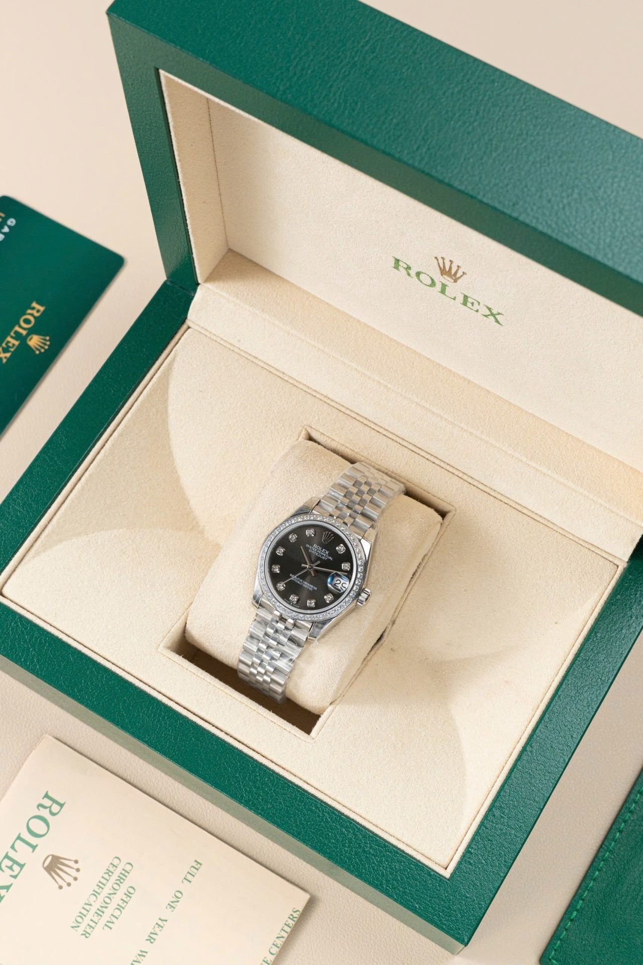 Rolex DateJust Lady Watch Gray Dial Jubilee Strap 31mm