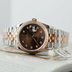 Rolex DateJust Chocolate Dial Watch 18K Gold Wrapped 36mm