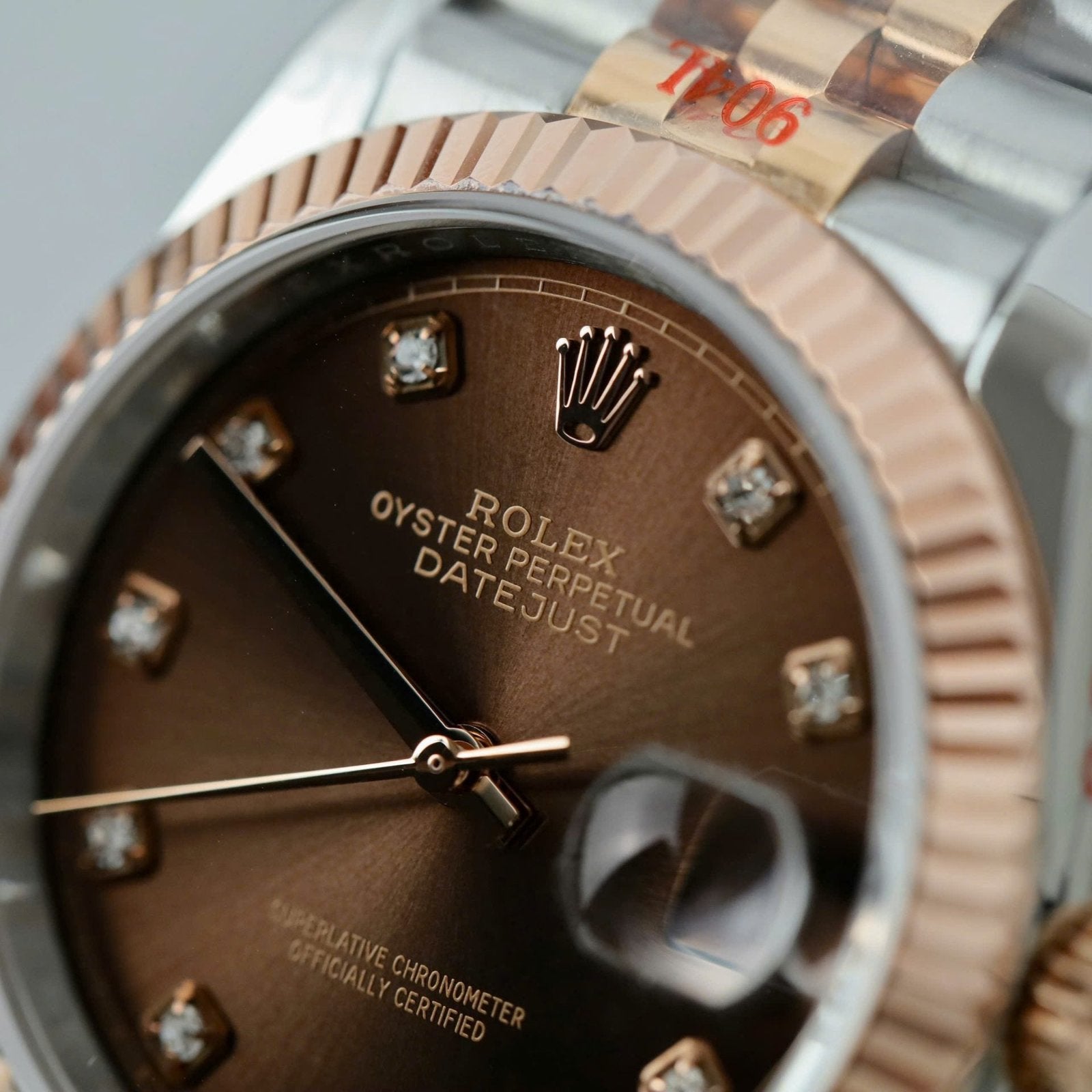 Rolex DateJust Chocolate Dial Watch 18K Gold Wrapped 36mm