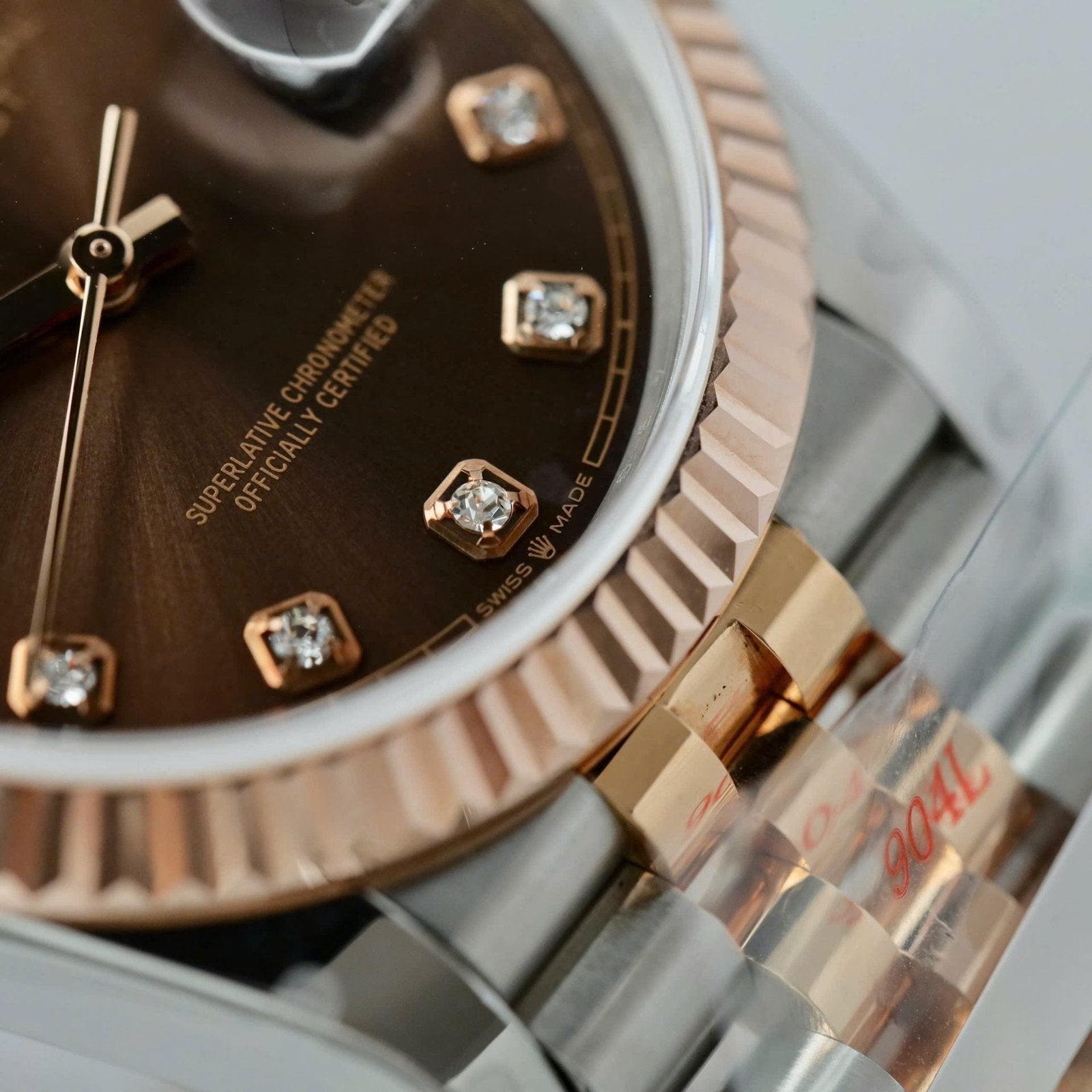Rolex DateJust Chocolate Dial Watch 18K Gold Wrapped 36mm