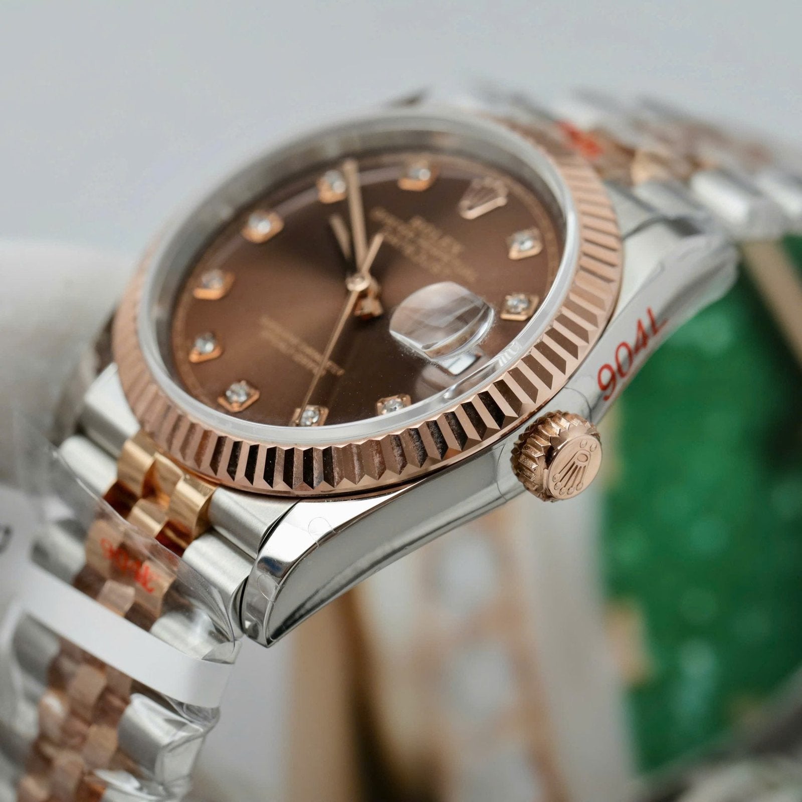Rolex DateJust Chocolate Dial Watch 18K Gold Wrapped 36mm