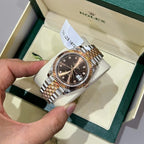 Rolex DateJust Dial Chocolate Watch Gold Wrapped 41mm