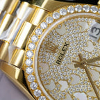 Rolex DateJust Butterfly Dial Gold Wrapped 18K + Diamonds Moissanite 31mm