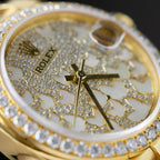 Rolex DateJust Butterfly Dial Gold Wrapped 18K + Diamonds Moissanite 31mm