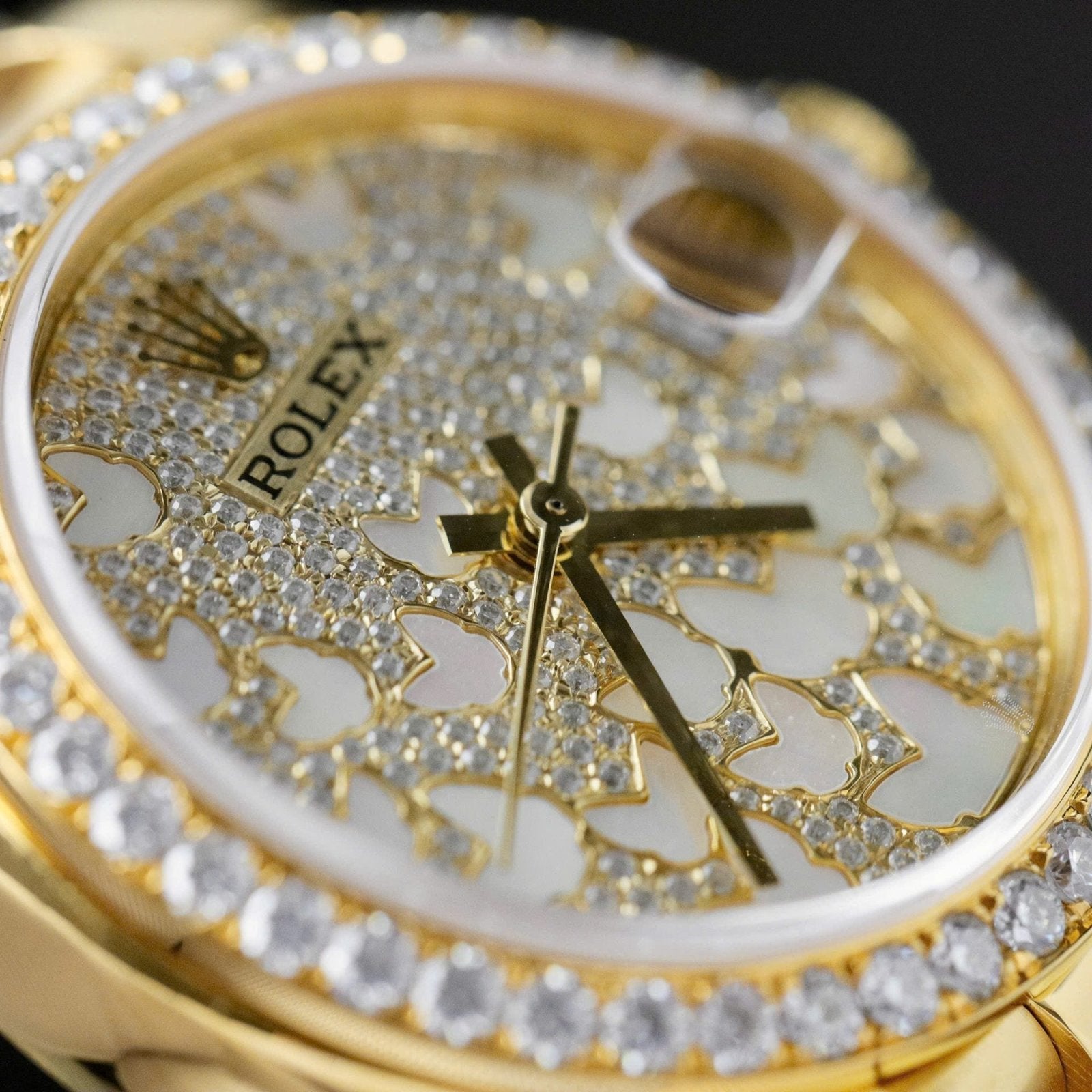 Rolex DateJust Butterfly Dial Gold Wrapped 18K + Diamonds Moissanite 31mm