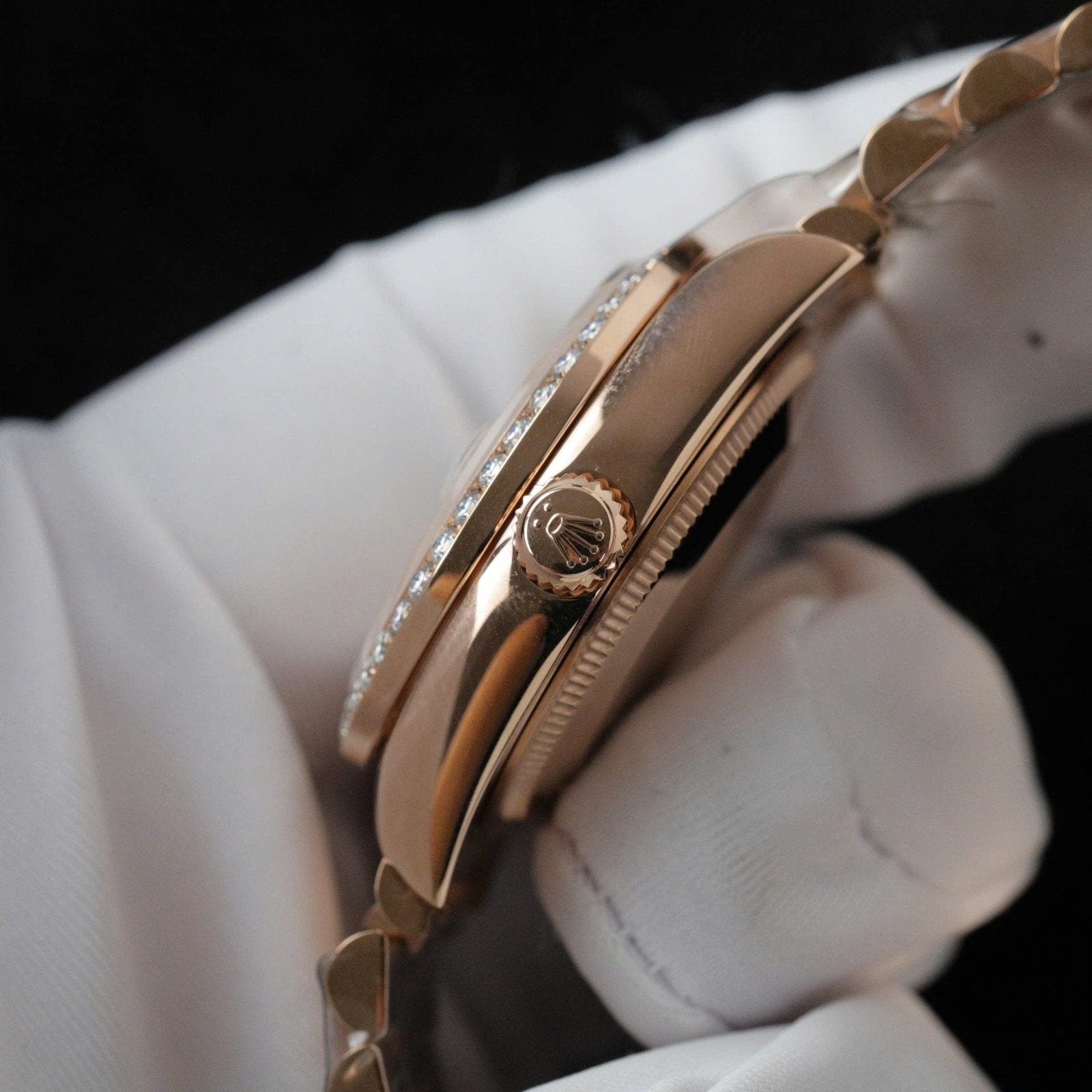 Rolex DateJust Butterfly Dial Watch Rose Gold Wrapped 18K + Diamonds Moissanite 31mm
