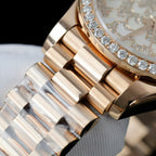 Rolex DateJust Butterfly Dial Watch Rose Gold Wrapped 18K + Diamonds Moissanite 31mm